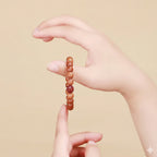 桃木朱砂蓮花「平安順系列」木質盤玩文玩手串 【鹿耳門天后宮祈福加持】