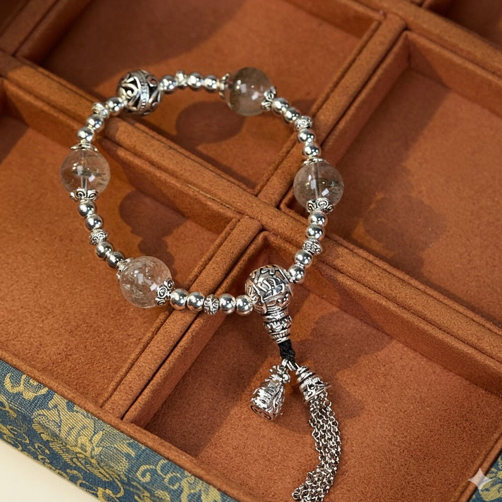 綠紫幽靈銀制手串「事業順系列」藏銀 【首廟天壇天公廟祈福加持】