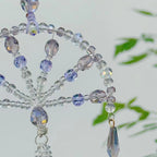 搖錢扇立體異形紫色小清新扇子串珠「財源廣進」【祈福加持】