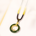 「無煩惱系列」和田玉項鍊文殊坐相守護生日禮物男女【佛光山高雄祈福加持】