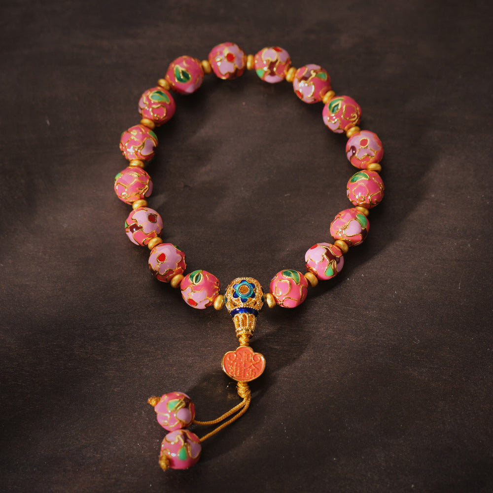 日進斗金如意珐瑯高溫燒藍手鏈「財運來」【首廟天壇天公廟祈福加持】