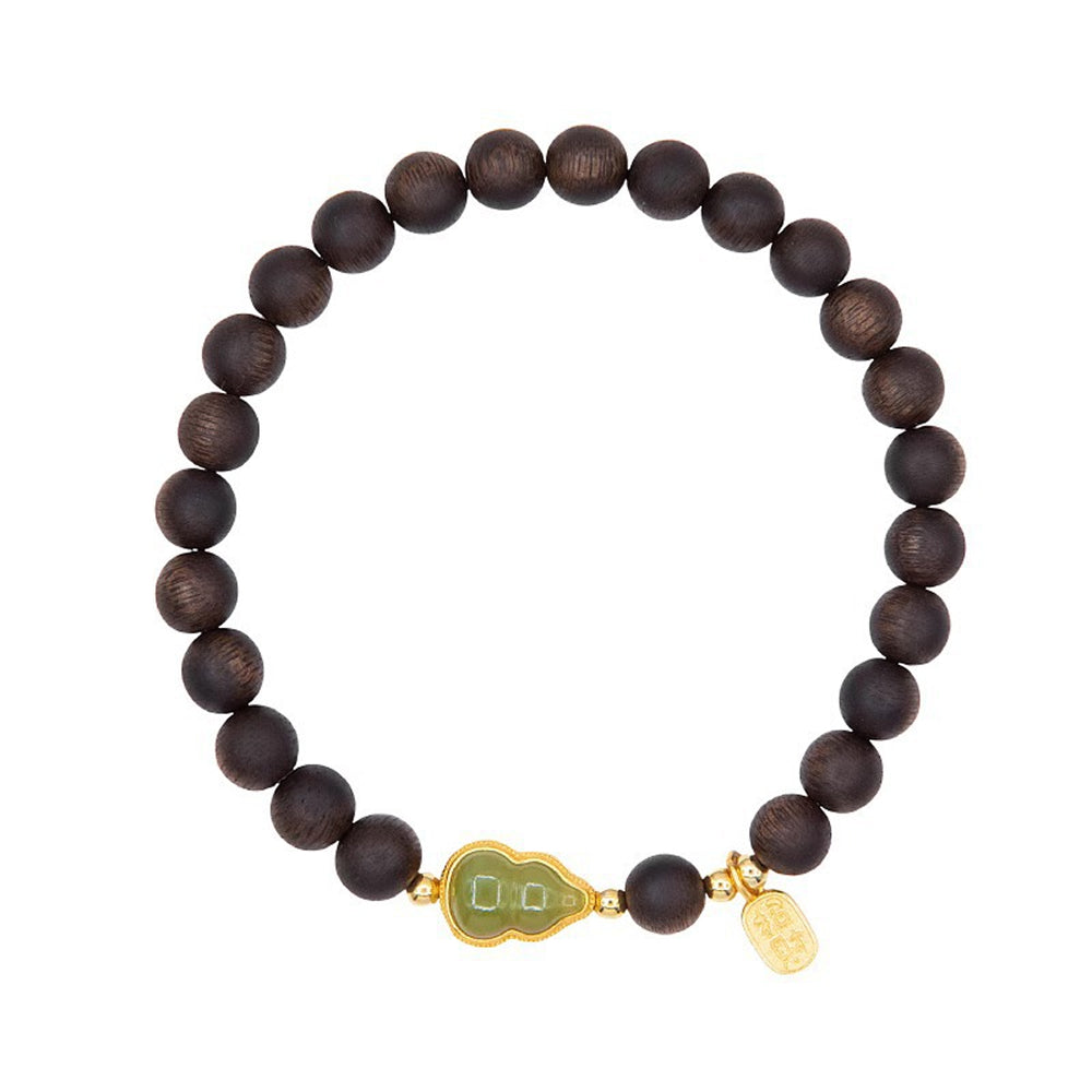 小葉降真香碧玉蜜蠟手鏈「圓滿開運」【台南首廟天壇天公廟祈福加持】