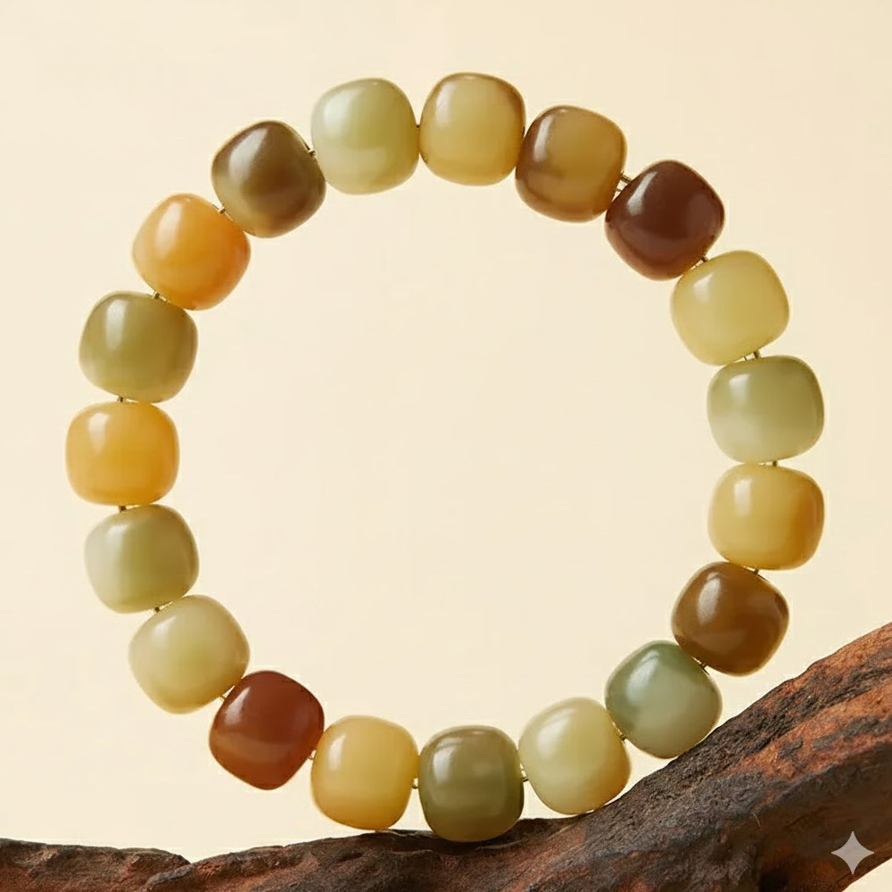 白玉菩提根手串玉化老料「和田玉系列」【台南首廟天壇天公廟祈福加持】