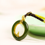 「無煩惱系列」和田玉項鍊文殊坐相守護生日禮物男女【佛光山高雄祈福加持】