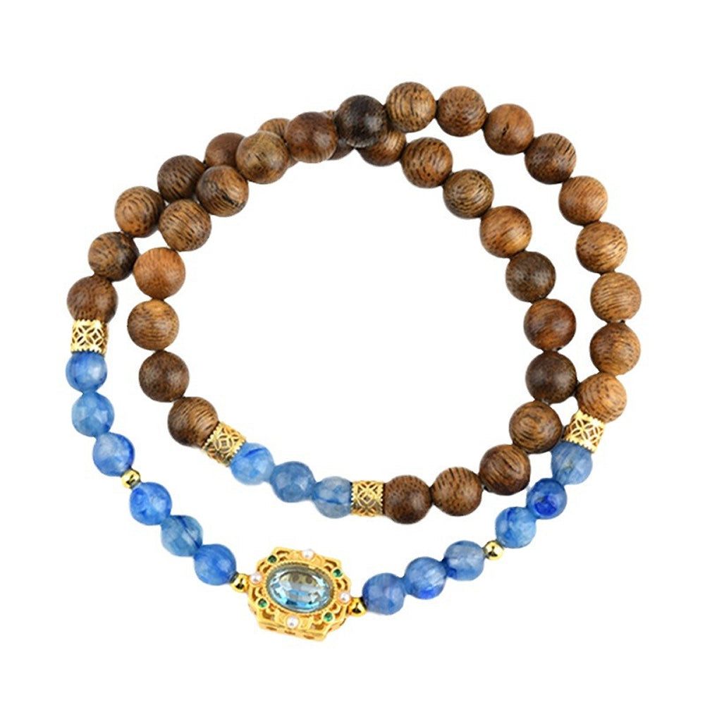 海水藍香香新中式雙圈手串「圓滿開運」【首廟天壇天公廟祈福加持】