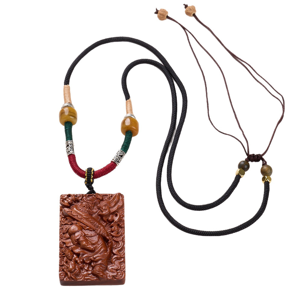 天然雷擊棗木「好運顺」無事牌項鍊天師鍾馗吊墜【祈福加持】