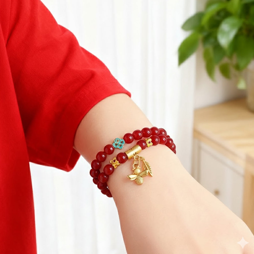 南紅手鏈小蜜蜂「好姻緣」手串手鏈