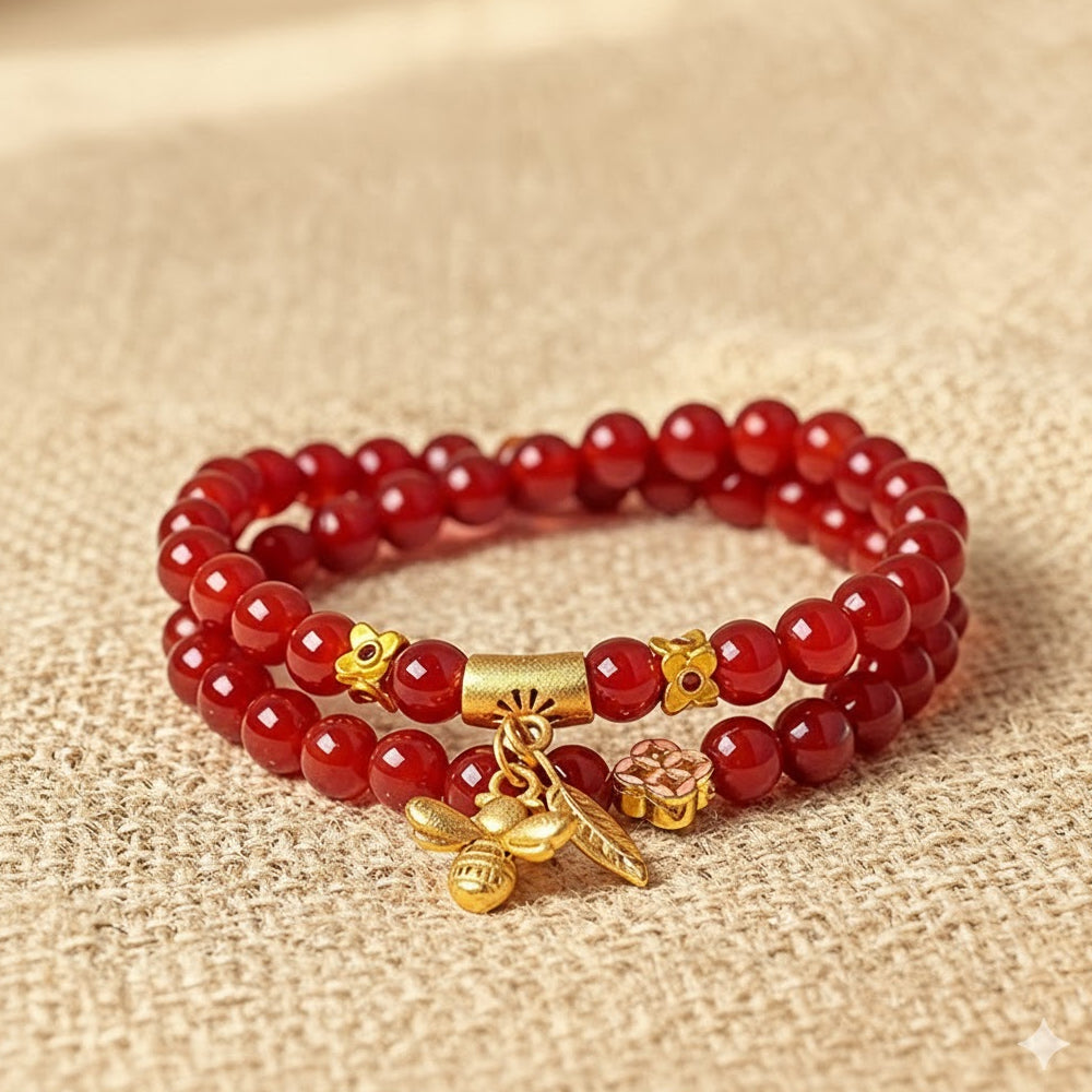 南紅手鏈小蜜蜂「好姻緣」手串手鏈