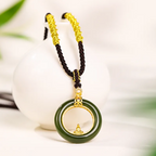 「無煩惱系列」和田玉項鍊文殊坐相守護生日禮物男女【佛光山高雄祈福加持】