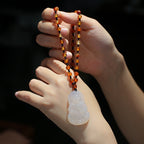 白玉髓瑪瑙觀音玉石吊墜項鍊「好運顺」【祈福加持】