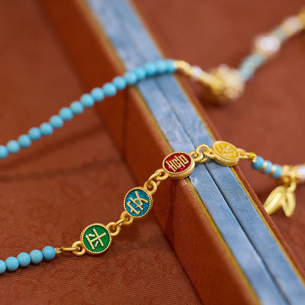 新中式多寶項鍊多寶珐琅配件錦鯉如意鎖項鍊「圓滿開運」【首廟天壇天公廟祈福加持】