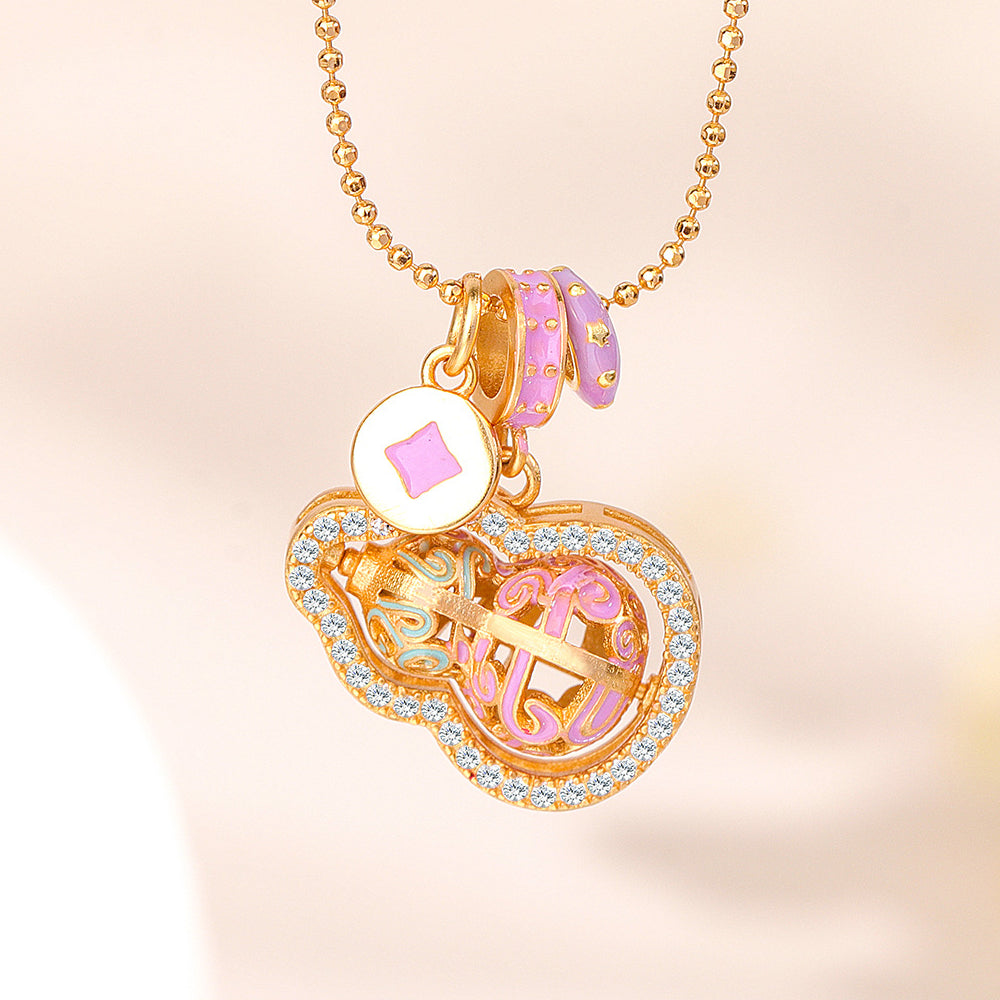 s925純銀珐琅「好運顺」祥云靈動葫蘆項鍊 【祈福加持】