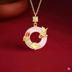 幸運錦鯉魚純銀925項鍊玉髓鎖骨鏈平安扣吊墜「圓滿開運」【首廟天壇天公廟祈福加持】