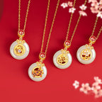 四季花神純銀925和田玉項鏈紅瑪瑙梅花吊墜「圓滿開運」【首廟天壇天公廟祈福加持】