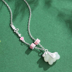 摩天輪 S925 和田玉「馬上有錢」小馬套鍊【祈福加持】