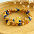 「馬上有福」馬年本命年天然金虎眼串珠手鍊【祈福加持】