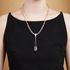 足銀999五香佛三通「好運顺」白水晶紅瑪瑙編繩項鍊【祈福加持】