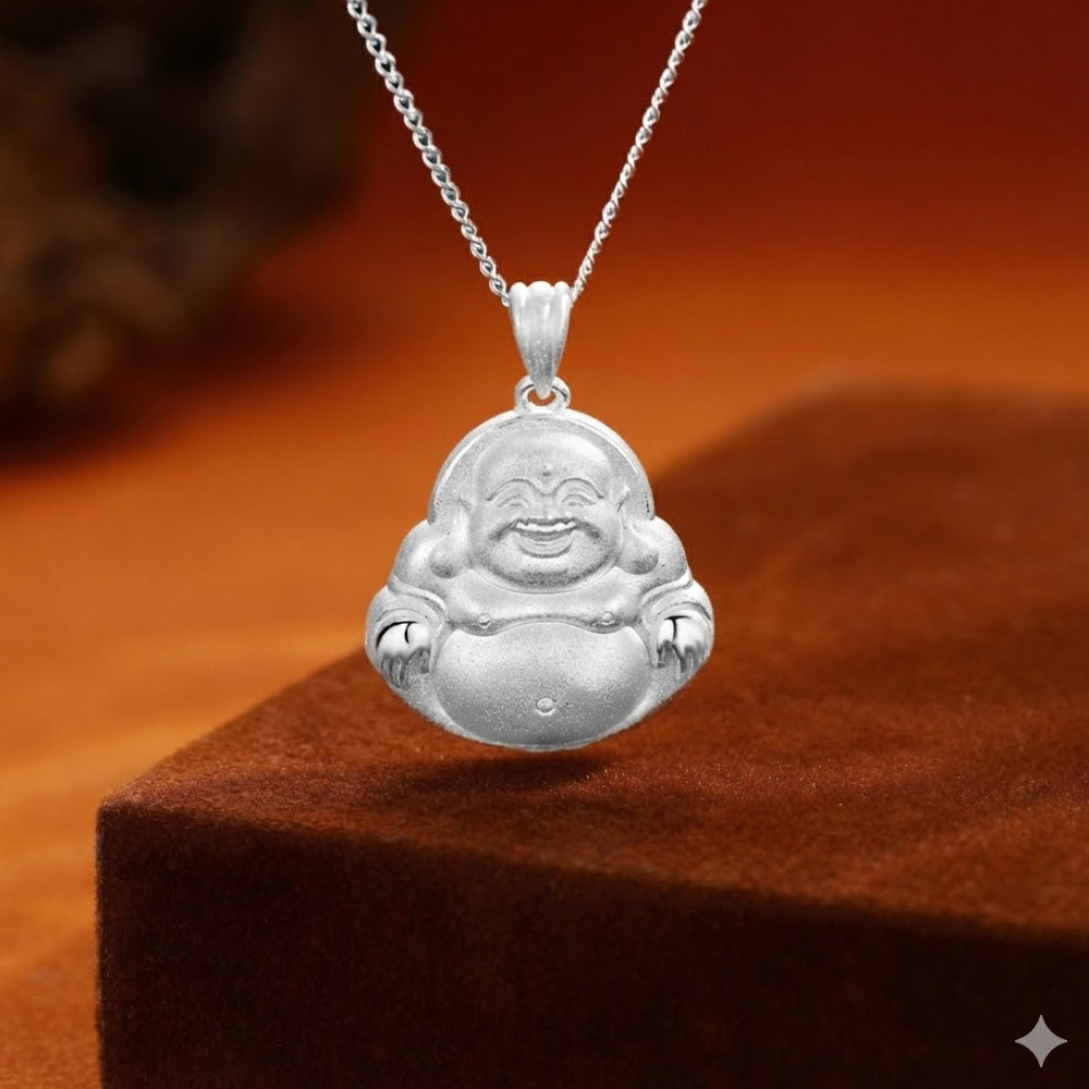 999足銀「好運顺」彌勒佛佛公項鍊【祈福加持】