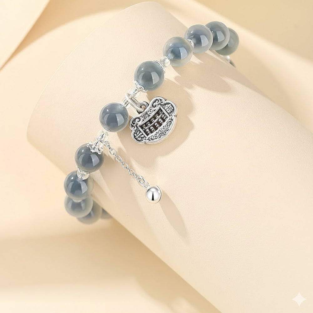 足銀999糖心瑪瑙平安鎖手串「財運來」【首廟天壇天公廟祈福加持】