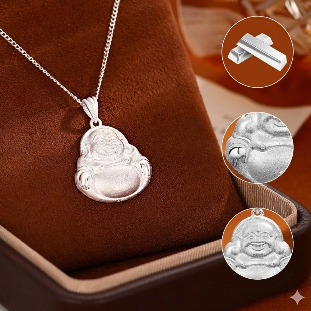 999足銀「好運顺」彌勒佛佛公項鍊【祈福加持】