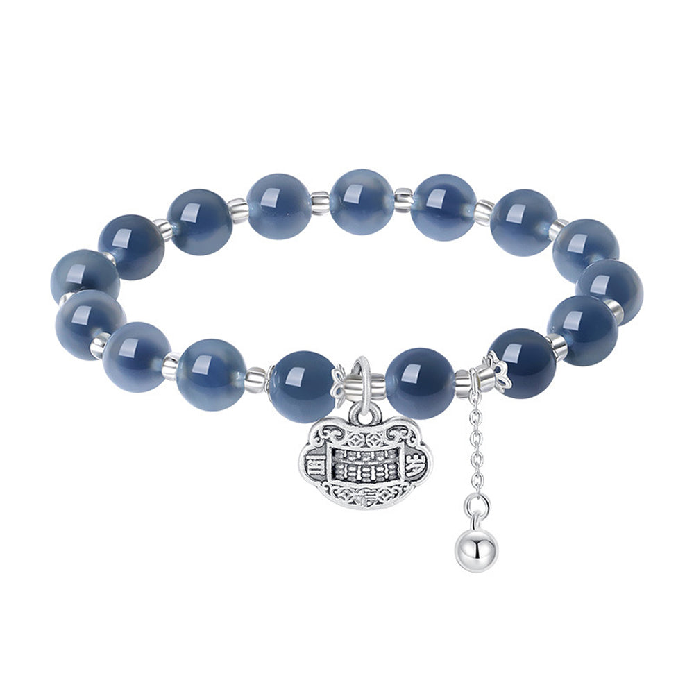 足銀999糖心瑪瑙平安鎖手串「財運來」【首廟天壇天公廟祈福加持】