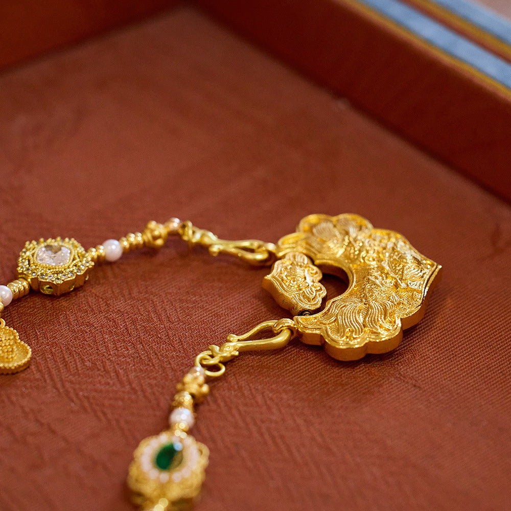 新中式多寶項鍊多寶珐琅配件錦鯉如意鎖項鍊「圓滿開運」【首廟天壇天公廟祈福加持】