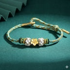 純銀桃花手鍊女手工編織手繩「圓滿開運」【首廟天壇天公廟祈福加持】