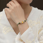 純銀桃花手鍊女手工編織手繩「圓滿開運」【首廟天壇天公廟祈福加持】