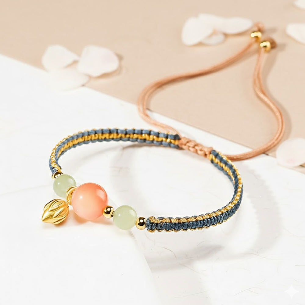 南紅瑪瑙S925純銀蓮花編織手繩「圓滿開運」【首廟天壇天公廟祈福加持】