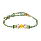 純銀桃花手鍊女手工編織手繩「圓滿開運」【首廟天壇天公廟祈福加持】