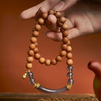 奶香芭比檀木手串半生煙紫 S925銀玉髓瑪瑙雙拼手鏈「圓滿開運」【首廟天壇天公廟祈福加持】