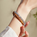 純銀芭比檀木灰月光石串珠雙圈「圓滿開運」【首廟天壇天公廟祈福加持】