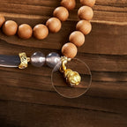 奶香芭比檀木手串半生煙紫 S925銀玉髓瑪瑙雙拼手鏈「圓滿開運」【首廟天壇天公廟祈福加持】