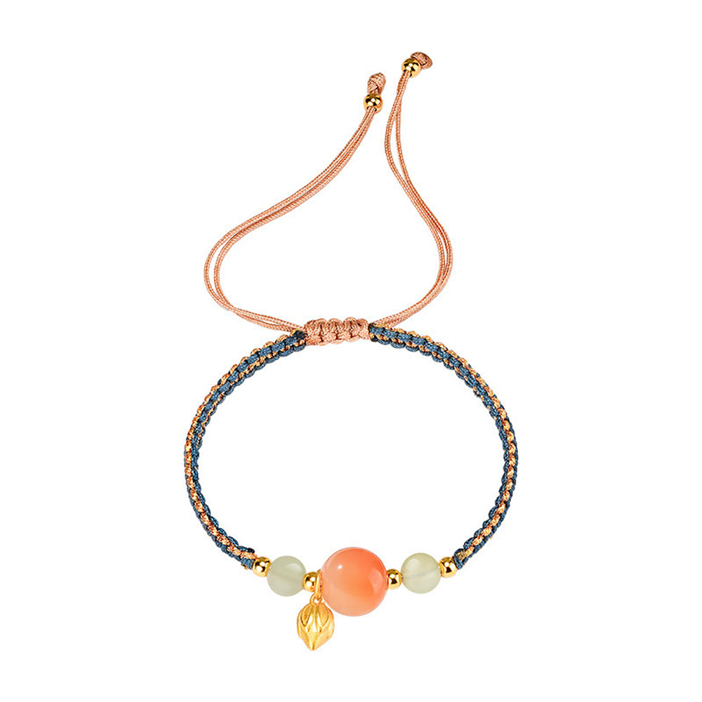 南紅瑪瑙S925純銀蓮花編織手繩「圓滿開運」【首廟天壇天公廟祈福加持】