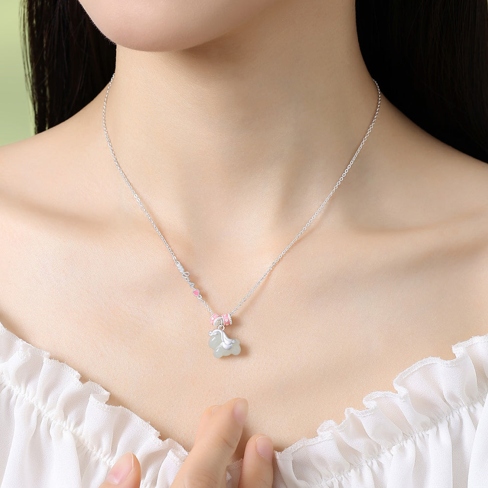 摩天輪 S925 和田玉「馬上有錢」小馬套鍊【祈福加持】