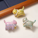 珍珠貓咪多彩大漆掛件「財源廣進」【顏色隨機】