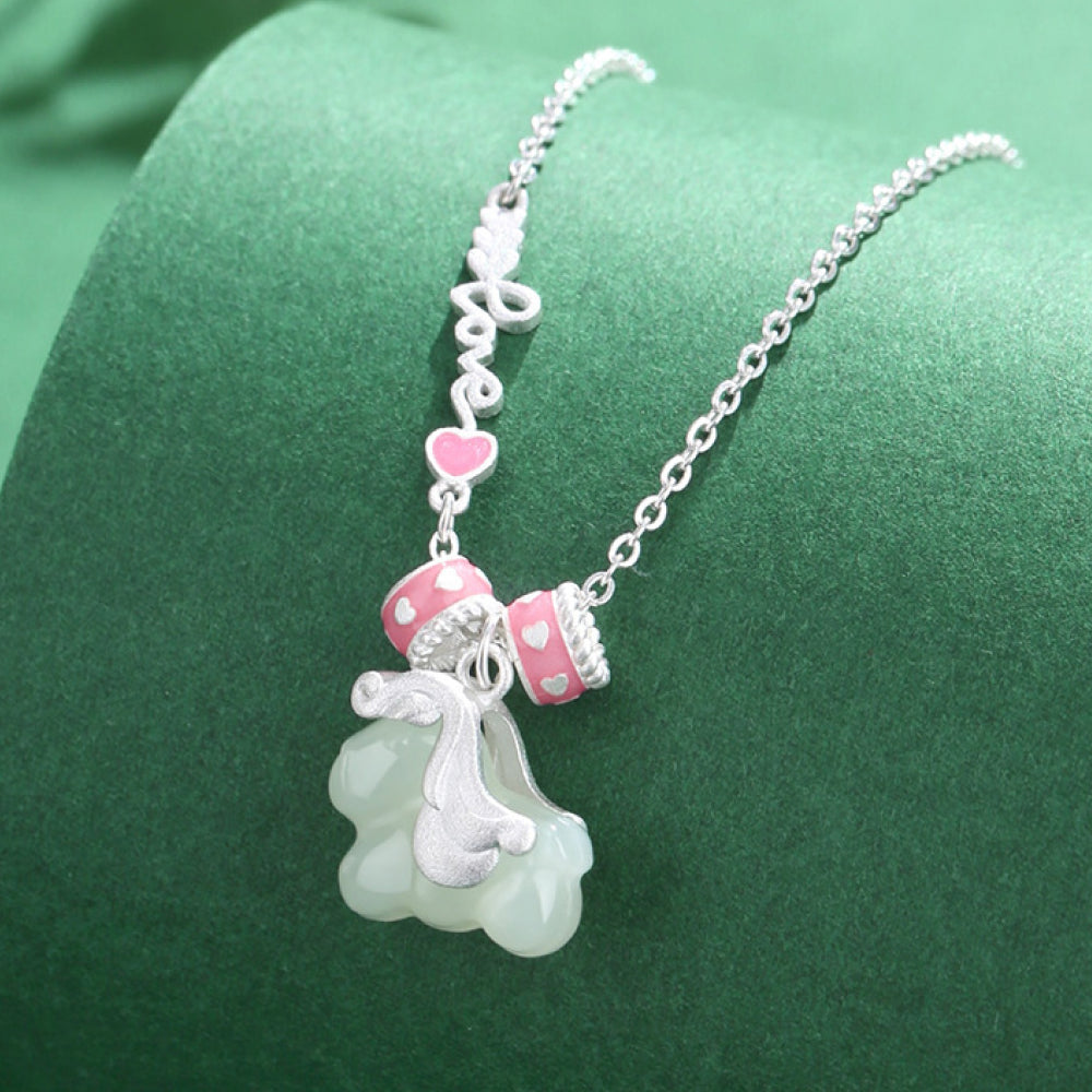 摩天輪 S925 和田玉「馬上有錢」小馬套鍊【祈福加持】