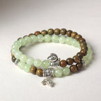 馬年本命年天然檀木紫水晶串珠雙圈「馬上有錢」 【祈福加持】