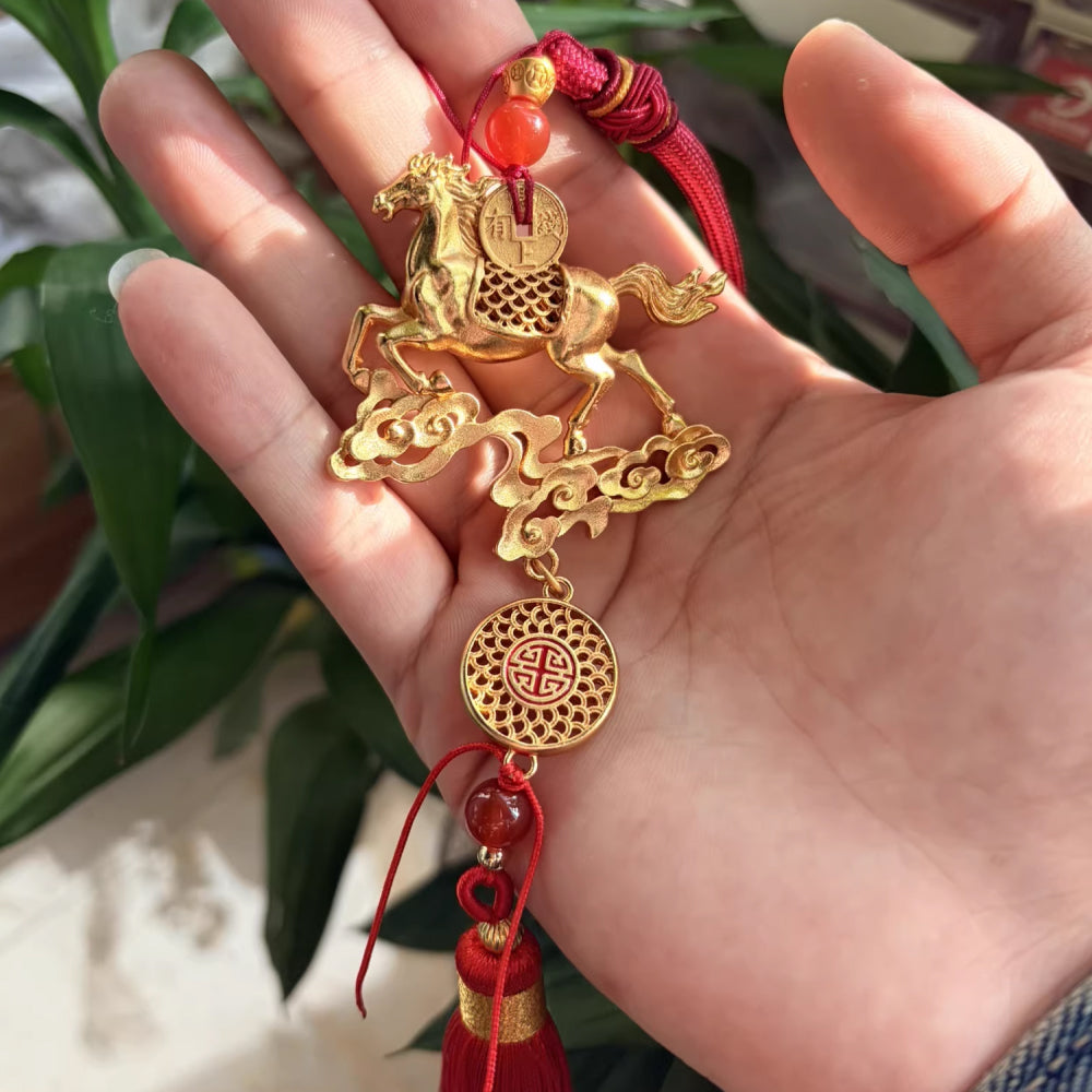 2026年生肖「馬上有錢」福祿銅材質車載流蘇掛件 【祈福加持】