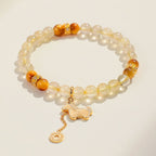 爆閃招財馬「馬上有福」天然金髮晶水晶手鍊【祈福加持】