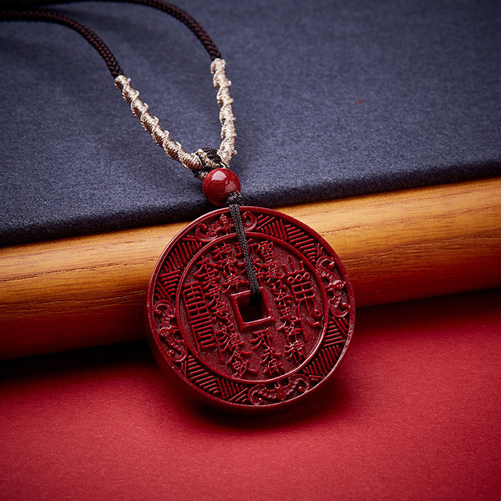 山鬼花錢「好運顺」原礦高含量紫金砂帝王砂項鍊【祈福加持】