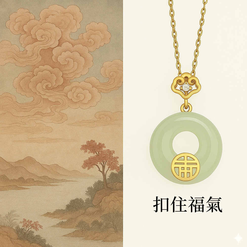 s925純銀和田玉平安扣項鍊「好姻緣」【首廟天壇天公廟祈福加持】