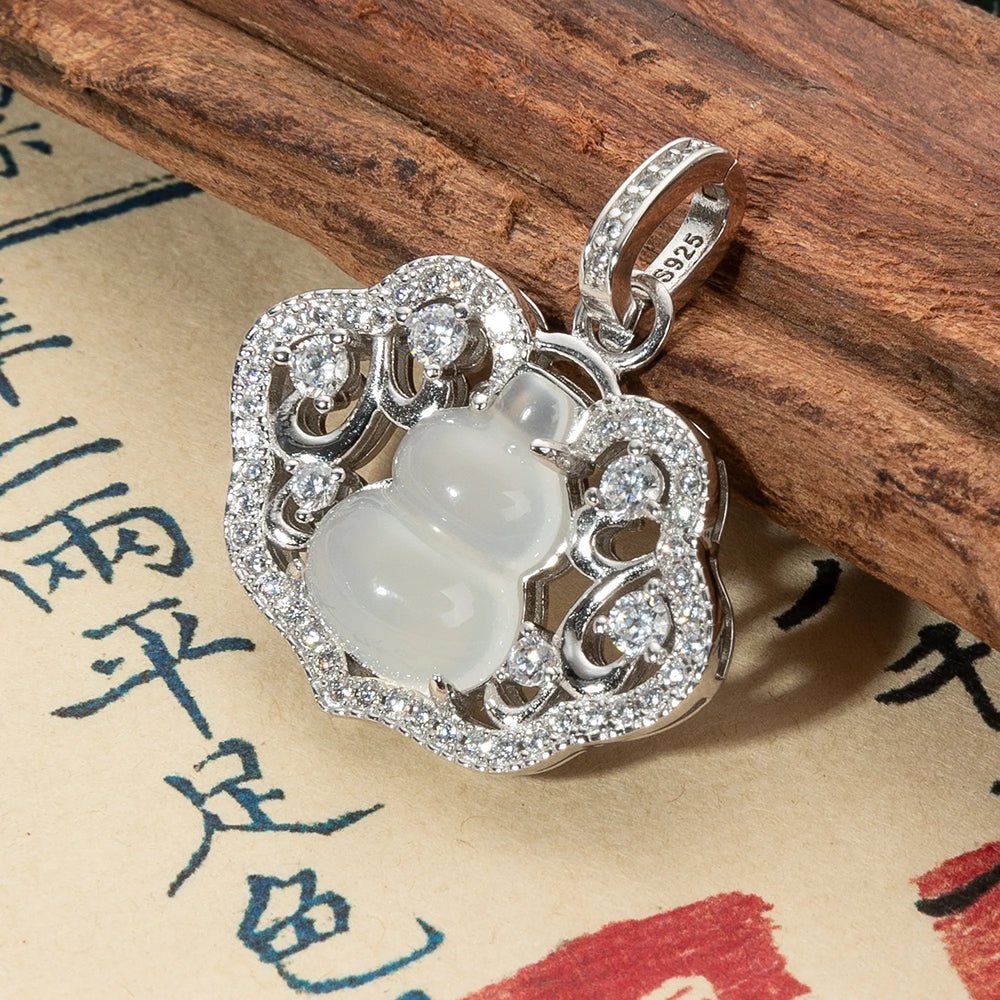 且喜且樂·s925純銀如意水沫玉葫蘆祥云鎖吊墜「圓滿開運」【首廟天壇天公廟祈福加持】