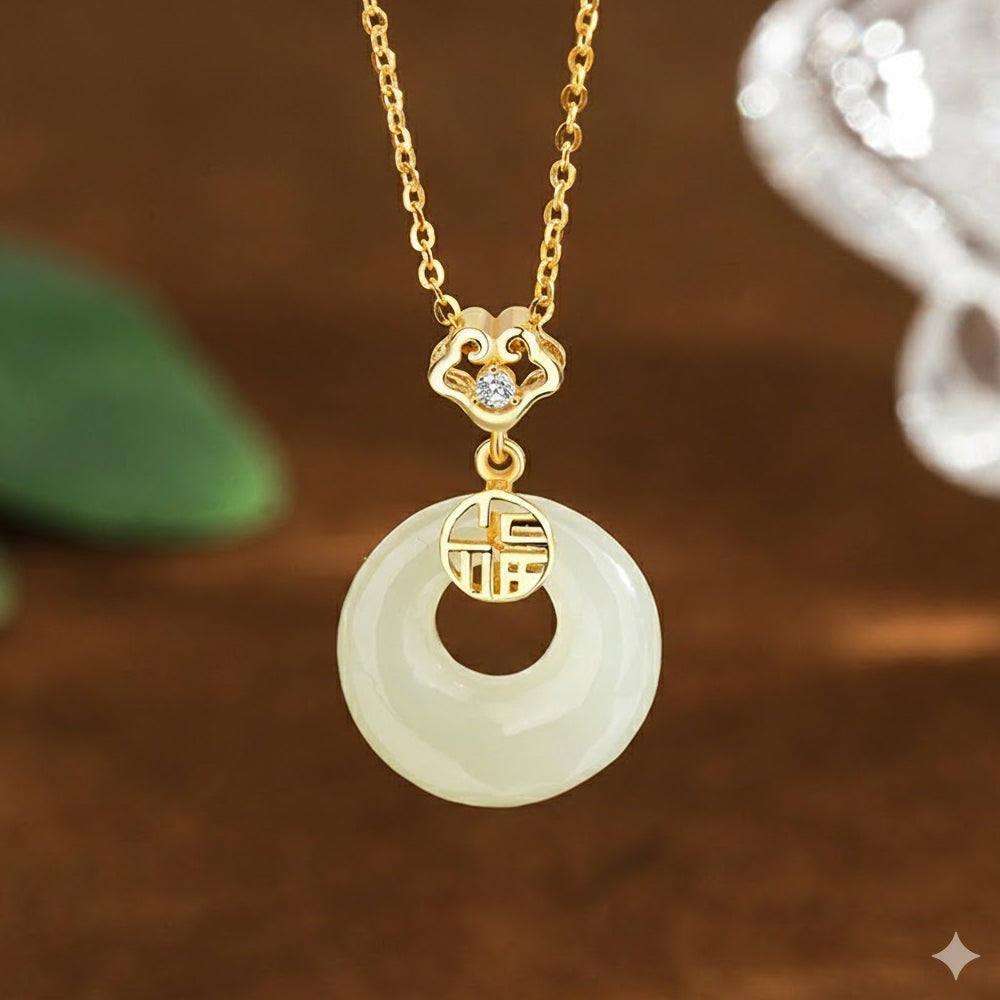 s925純銀和田玉平安扣項鍊「好姻緣」【首廟天壇天公廟祈福加持】