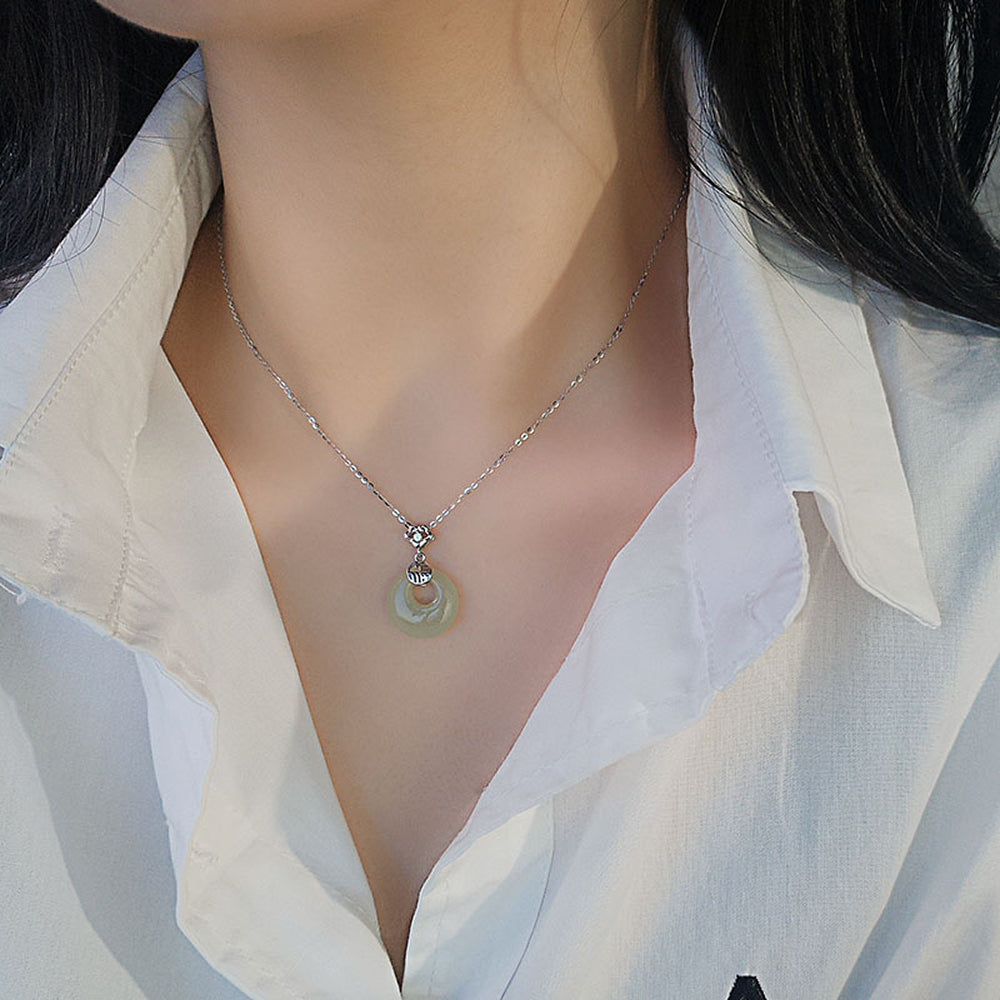 s925純銀和田玉平安扣項鍊「好姻緣」【首廟天壇天公廟祈福加持】