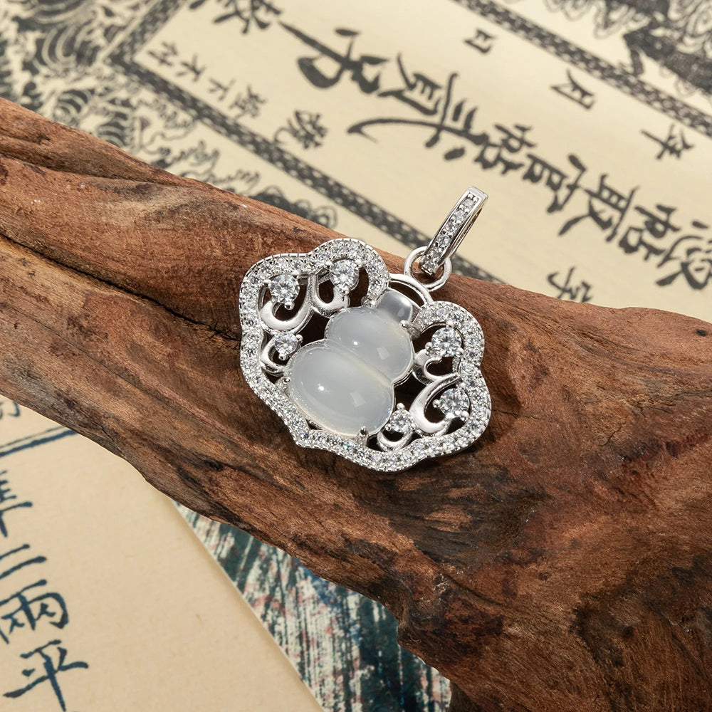 且喜且樂·s925純銀如意水沫玉葫蘆祥云鎖吊墜「圓滿開運」【首廟天壇天公廟祈福加持】