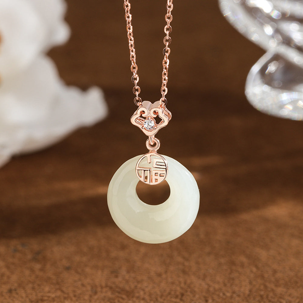 s925純銀和田玉平安扣項鍊「好姻緣」【首廟天壇天公廟祈福加持】