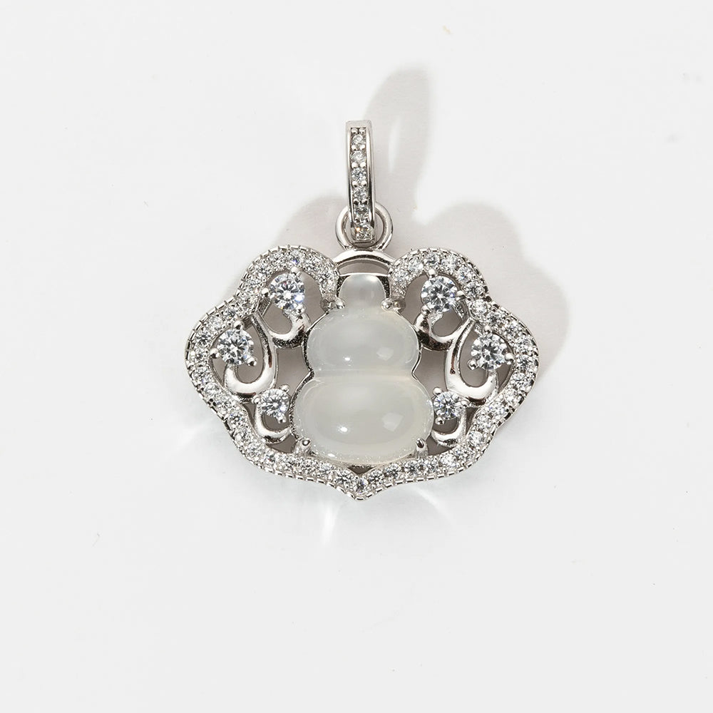 且喜且樂·s925純銀如意水沫玉葫蘆祥云鎖吊墜「圓滿開運」【首廟天壇天公廟祈福加持】